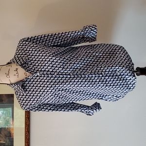 Owl print, Charter Club blue, button down.